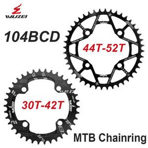 Wuzei 104BCD MTB 체인링 좁은 와이드 104 BCD 크라운 산악 자전거 스프로킷 30 32 34 36 38 40T 자전거 스타 자전거 체인휠