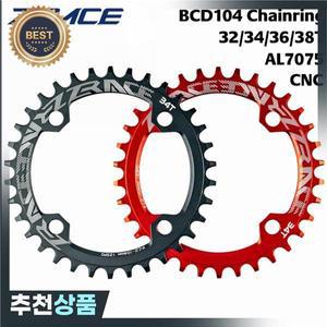 ZRACE 체인링 32T/34T/36T/38T BCD104 MTB용 좁은 폭 치아 AL7075 CNC