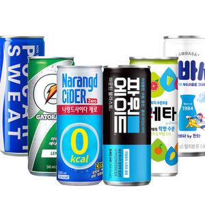 코카 파워에이드 240ml+토레타+포카리스웨트+게토레이 레몬+암바사250ml +나랑드245ml 5캔씩 (총 30캔)