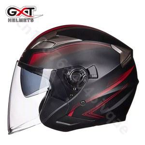 GXT 남성용 더블 렌즈 오토바이 헬멧, 여성용 스쿠터, 하프 커버 헬멧, G708, 사계절