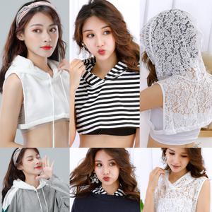 레이어드 넥카라 넥케이프 목만있는 무지 단가라 후드 시스루 면 스트라이프 맨투맨 LL