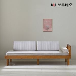 [보루네오]앳홈 코지 원목 데이베드 소파베드 (프레임+매트+원형쿠션+등쿠션2개)