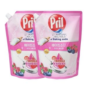프릴 주방세제 베이킹소다 와일드베리 리필 1000ml x2