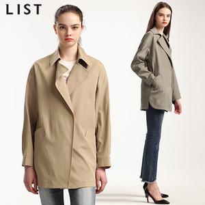 [리스트(LIST)] 미니멀 솔리드 세미오버핏 트렌치 자켓 (택가격:268000원)
