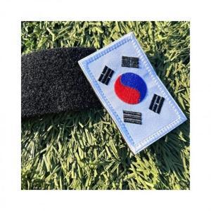 백꾸 군인 자수패치  태극기와펜 한국  (3m5l8)