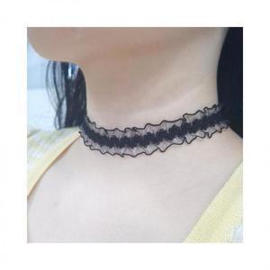 블랙  레이스 초커 목걸이 악세서리 체인  (3mGrt)