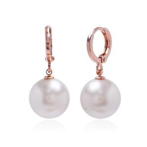es4081 12mm 화이트 진주 오스트리아 정품 오스트리아 크리스탈 제작 로즈골드 원터치 귀걸이