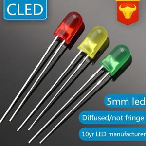 1000pcs   확산 5mm LED 전구  화이트/레드/그린/블루/옐로우/화이트 프린지 램프 LIGHTIN 다이오드 없음