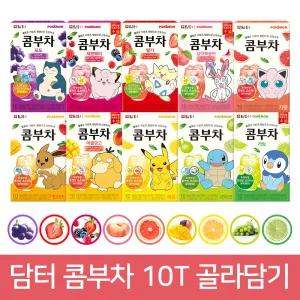 담터 포켓몬 과일 콤부차 10T / 자몽 납작복숭아 세븐베리 망고리치 애플망고 레몬 샤인머스캣 라임 포도 딸기
