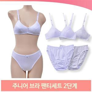 주니어 브라 팬티세트 2단계 그레이 화이트 편한 속옷