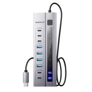 위즈플랫 UHC-900 9 IN1 멀티 USB허브 USB3.2 Gen2 10Gbps 데이터속도 PD 45W 충전 LED표시