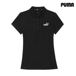 푸마 에센셜 여성 폴로 반팔 피케 카라 티셔츠 블랙 586779-01