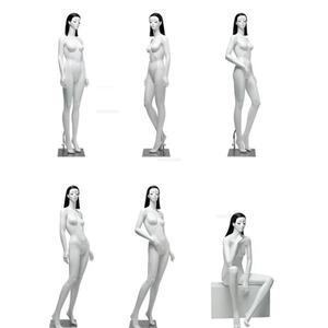여성 의류 마네킹 창문 앉아있는 모델  전신 가발 홈 매장 인형 디스플레이 스탠드 소품