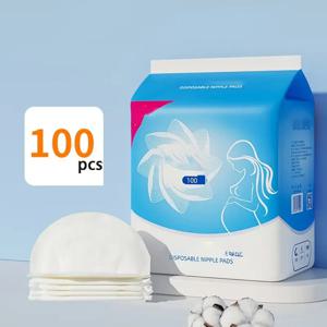 100개 소프트 간호 패드 - 엄마를 위한 편안한 일회용 모유 수유 패드, 흰색, 100% 폴리에스테르 섬유, 수유에 적합