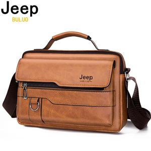 JEEP BULUO 브랜드 남성용 크로스 바디 숄더 고품질 토트 패션 비즈니스 맨 메신저 빅 사이즈 PU 가죽 가방