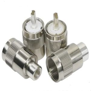 UHF PL-259 수 납땜 동축 케이블 어댑터, RG58, LMR195, RG6, LMR300, RG8, LMR400, 1/2 용, 10 개