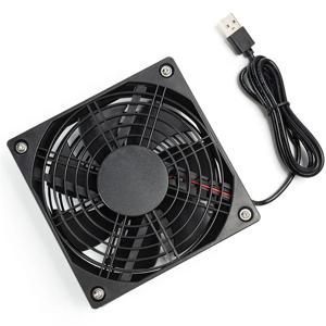 라우터 팬 DIY PC 쿨러 TV 박스 무선 냉각 조용한 조용한 DC 5V USB 전원 120mm 팬 120x25mm 12CM W/나사 보호 네트