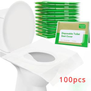 100PCS 일회용 변기 커버 휴대용 여행 캠핑 호텔 욕실 분해 가능한 방수 화장실 매트 액세서리
