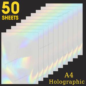 50 시트 홀로그램 모래 호일 접착 테이프 뒷면 인화지에 핫 스탬핑 A4 콜드 라미네이팅 필름 DIY 패키지 컬러 카드