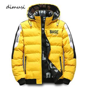 DIMUSI 남성용 패딩 재킷, 두꺼운 다운 보온 파카, 캐주얼 아웃웨어, 바람막이 후드 코트, 남성 의류, 겨울 패션