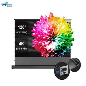 Wupro 스마트 컨트롤, 향상된 콘트라스트 플로어 라이징 스크린, ALR 프로젝터 스크린, 100/120 인치 CBSP 전동, 2023 신제품 출시