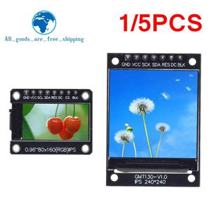 TZT 1/5PCS TFT 디스플레이 0.96 / 1.3 인치 IPS 8P/7P SPI HD 65K 풀 컬러 LCD 모듈 ST7735 드라이브 IC 80*160 (OLED 아님) Arduino 용