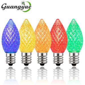 여러 가지 빛깔의 C7 LED 전구 0.6W E12 정원 장식 야간 조명 C7 야외 문자열 조명에 대 한 빈티지 촛불 램프