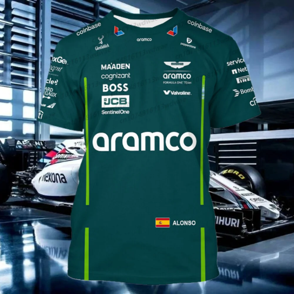 ​ 남성용 Formula1 F1 티셔츠.Aston Martin.F1 팀 공식 라이센스 레이싱 기어 Bwt 팀 Alonso 14 티셔츠 팬 선물 디자인 ​