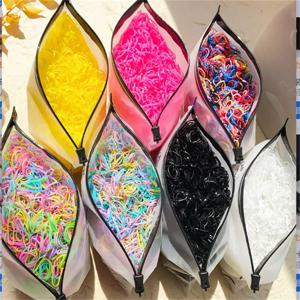 여아용 탄성 컬러풀 일회용 고무 밴드, 헤어 타이, 포니테일 거치대 밴드, 어린이 헤어 액세서리, 1000 개