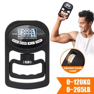 남성과 여성을위한 265Lbs/120Kg 그립 강도 측정기 테스터 디지털 손 동력계 훈련 USB LCD 화면