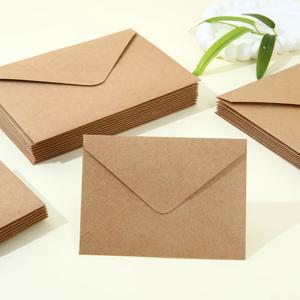 50 개/몫 봉투 140g 크래프트 종이 엽서 결혼식 초대장 19x14cm 봉투 비즈니스 용품 편지지 보관