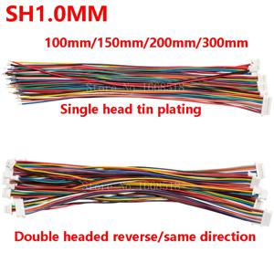 10PCS JST SH 1.0mm 피치 암 소켓 터미널 플러그 와이어 커넥터 SH 1mm 2 3 4 5 6 7 8 핀 10CM 28AWG 전자 와이어 케이블