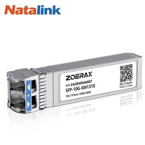 Cisco, TP-Link, Ubiquiti 및 기타 기기 호환 Natalink 10G SFP+ 단일모드 LC 듀플렉스 1310nm 10km DDM 광 트랜시버 모듈.