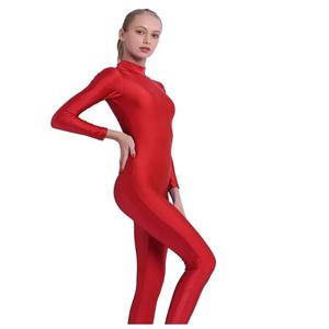 Speerise 성인 여성 Unitard 하이 넥 지퍼 원피스 전신 레오타드 긴 소매 발레 댄스웨어