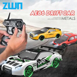 LED 빛으로 2.4G RC 자동차 4WD 원격 제어 드리프트 자동차 전문 레이싱 장난감 GTR 모델 AE86 어린이 크리스마스 선물