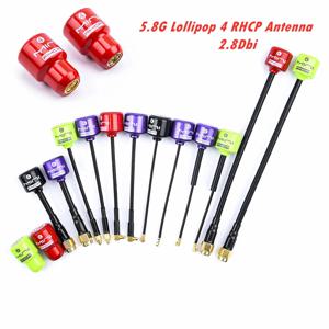 5.8G Lollipop 4 RHCP 안테나 2.8Dbi 고이득 FPV 송신기/수신기 RC FPV 레이싱 드론 부품용 SMA/RP-SMA/MMCX/UFL 안테나