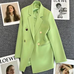 캐주얼 긴 소매 정장 블레이저 사무실 레이디 봄 가을 패션 여성을위한 우아한 솔리드 겉옷 재킷 2024 여성 코트