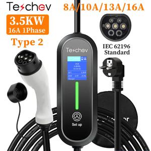 3.5KW 휴대용 전기차 충전기 Type2 IEC 62196 / GB/T 플러그 커넥터 16A 단상 Type 1 월박스 충전소