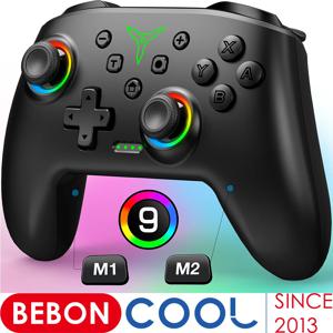 조이스틱 이중 진동이 장착된 BEBONCOOL 무선 스위치 프로 컨트롤러 스위치 OLED/Lite 스위치 원격 게임 패드와 호환 가능