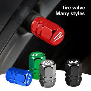 4Pcs 자동차 스타일링 타이어 밸브 캡 VW GTI 골프 용 먼지 커버 6 7 8 폴로 R 라인 CC Passat B6 Tiguan T-ROC Arteon Jetta Scirocco