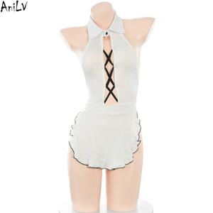 AniLV 일본 애니메이션 메이드 하우스 셔츠 앞치마 유니폼 여성 하녀 복장 코스프레 의상