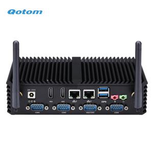팬리스 미니 산업용 PC, Qotom 미니 PC, 코어 i3, i5, 듀얼 LAN, 6 RS-232 포트