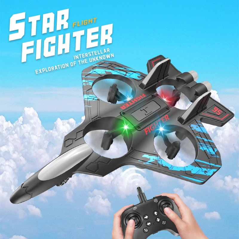 리모컨 전투기 스턴트 텀블링 UAV 호버링 헬리콥터, LED 다채로운 조명, 항공기 모델, 2.4G