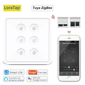LoraTap Tuya ZigBee 3.0 관형 모터 용 EU 이중 커튼 스위치 Google 홈 Alexa 음성 제어 Zigbee2MQTT DIY와 함께 작동