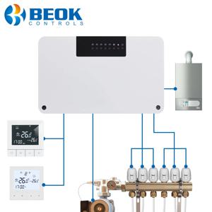Beok 물 바닥 영역 난방 시스템 스마트 WIFI 온도 조절기 중앙 난방 컨트롤러 가스 보일러 난방용 액추에이터