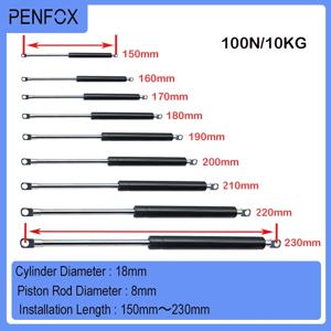 1PC 150-230mm 10kg/100N 자동차 유압 리프트 지원 가스 스트럿 유압 스프링 힌지 주방 찬장 힌지 가구 하드웨어
