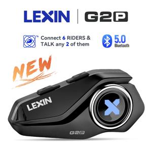 2023 오토바이 헬멧 블루투스 헤드셋을위한 새로운 Lexin G2P 인터콤, FM이 포함된 최대 6 명의 라이더 인터폰 핸즈프리 커뮤니케이터