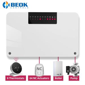 Beok Zone Heating 8 채널 무선 온도 조절기 컨트롤러 가스 보일러 물 바닥 액추에이터 시스템 용 중앙 스마트 난방 장치