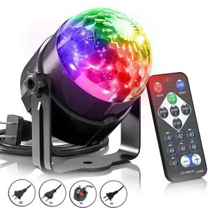 LED 무대 디스코 빛 회전 DJ 공 스트로브 원격 사운드 제어 매직 댄스 자동차 RGB 크리스마스 선물 파티 클럽 레이저 쇼 램프