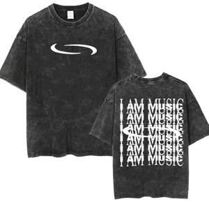 Retro Washed Playboi Carti I AM MUSIC 로고 T 셔츠 Opium Ken Carson Narcissist Tour Antagonist 랩 티셔츠 남성용 오버 사이즈 티셔츠